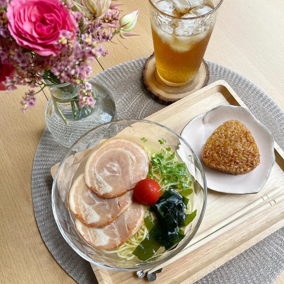 Snapdishの料理写真:6/20❤︎娘の休日ランチ🍃冷やしゆず塩ラーメン✨|Makinsさん