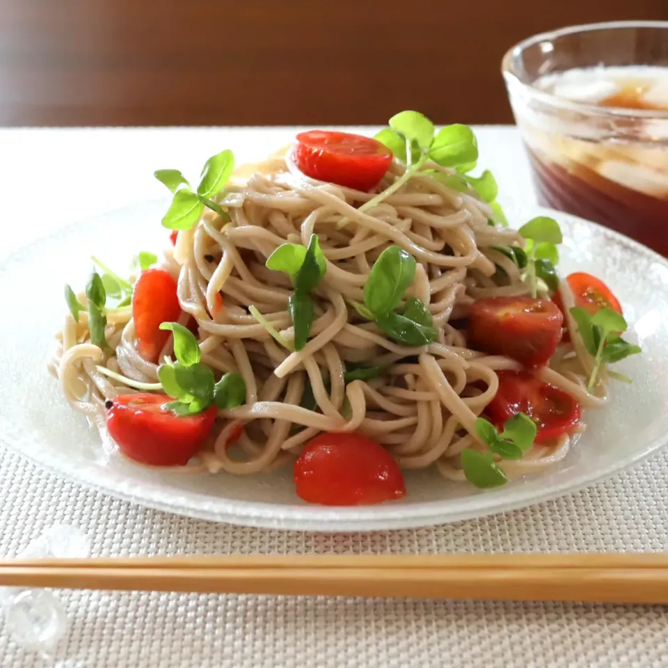 ニハへの挑戦３　トマトの冷製蕎麦|かおるさん