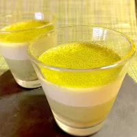 Green tea mousse cake in cups|cheesyさん