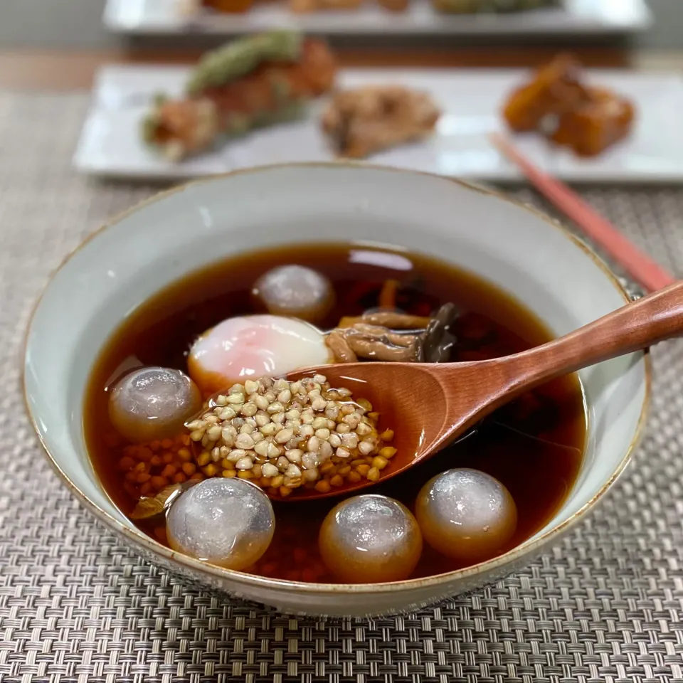 まさんの料理 山菜の醤油煮で そばの実の冷たい山菜そば|麻紀子さん