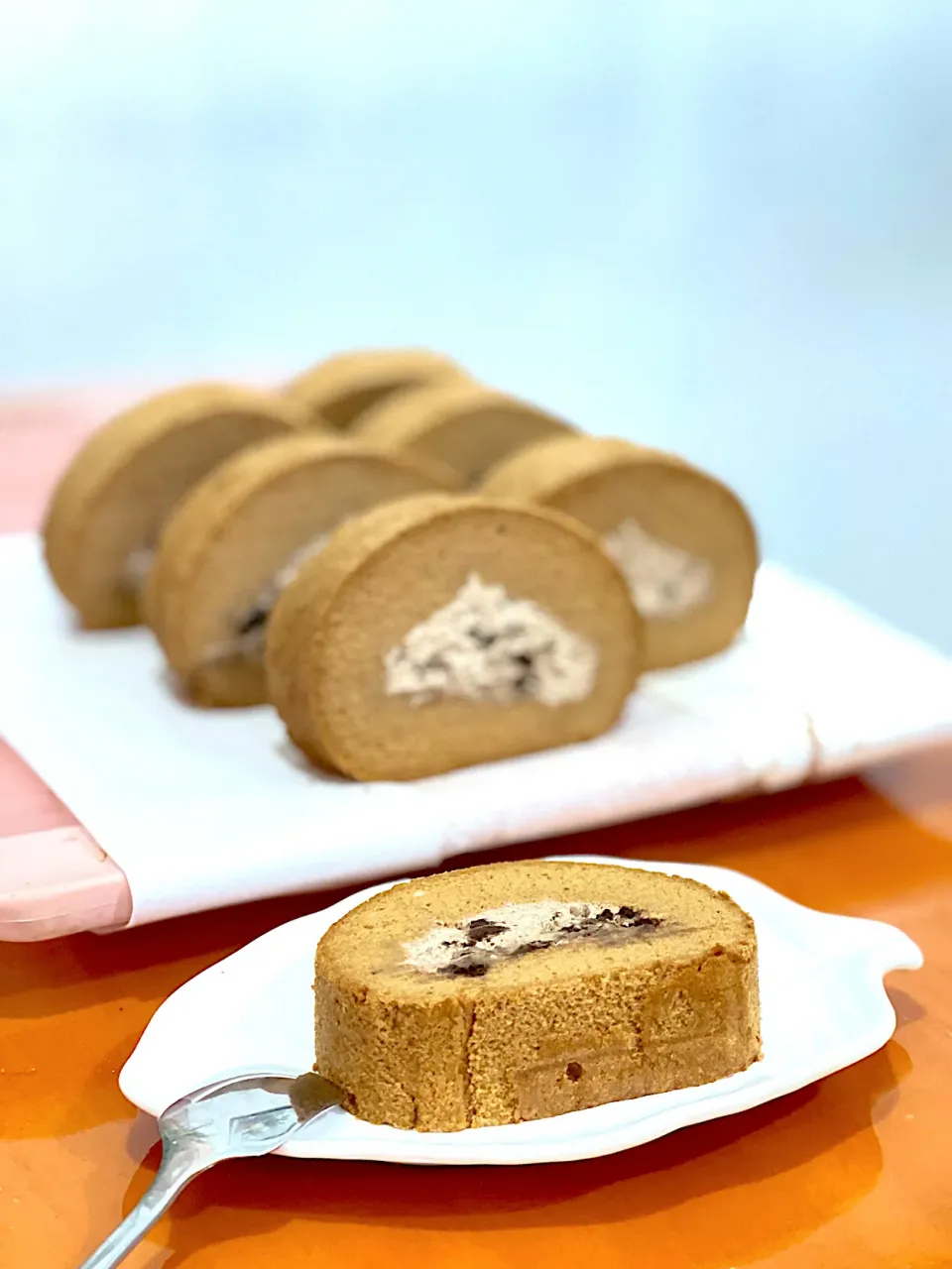 mocha roll cake|cherryさん