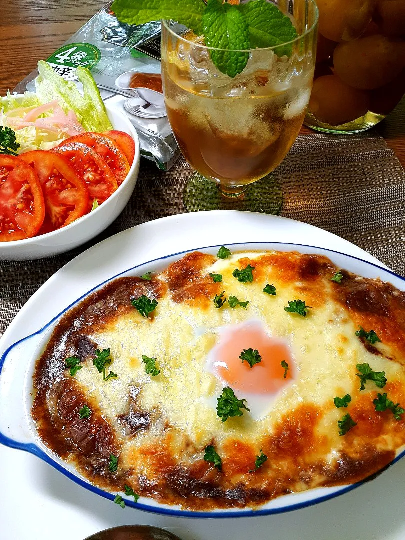 レトルトカレーで焼きカレー🍛|fumfumさん