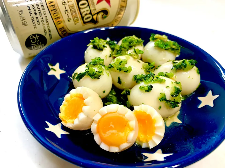 うずらの玉子🐥のひろし🥬ごま油漬け|ひろりんさん