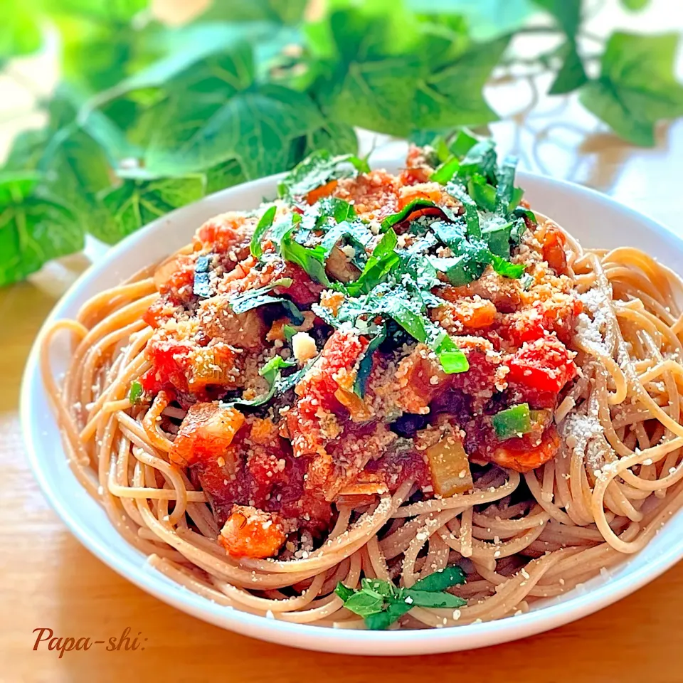 野菜たっぷり全粒粉パスタ🍝|パパ氏さん