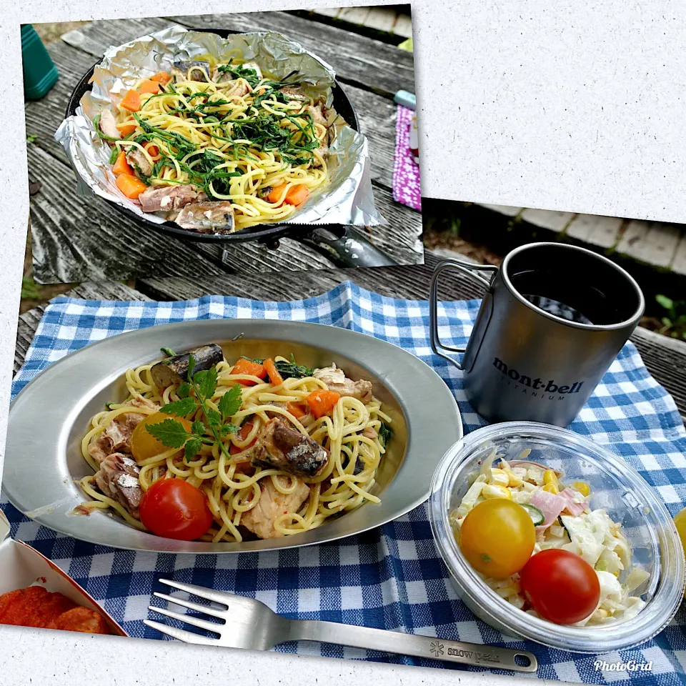 セリとサバ缶の柚子胡椒和風パスタ|田中章さん