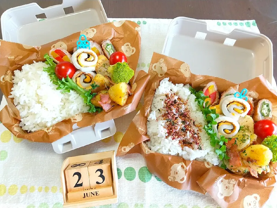 Snapdishの料理写真:🍱今日の息子達のお弁当&置き弁|tomoさん