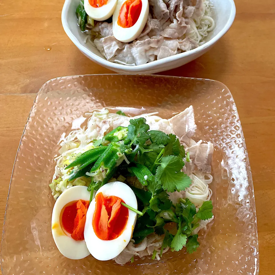 オクラと豚バラのエスニック冷やしそうめん|sachi ＊さん