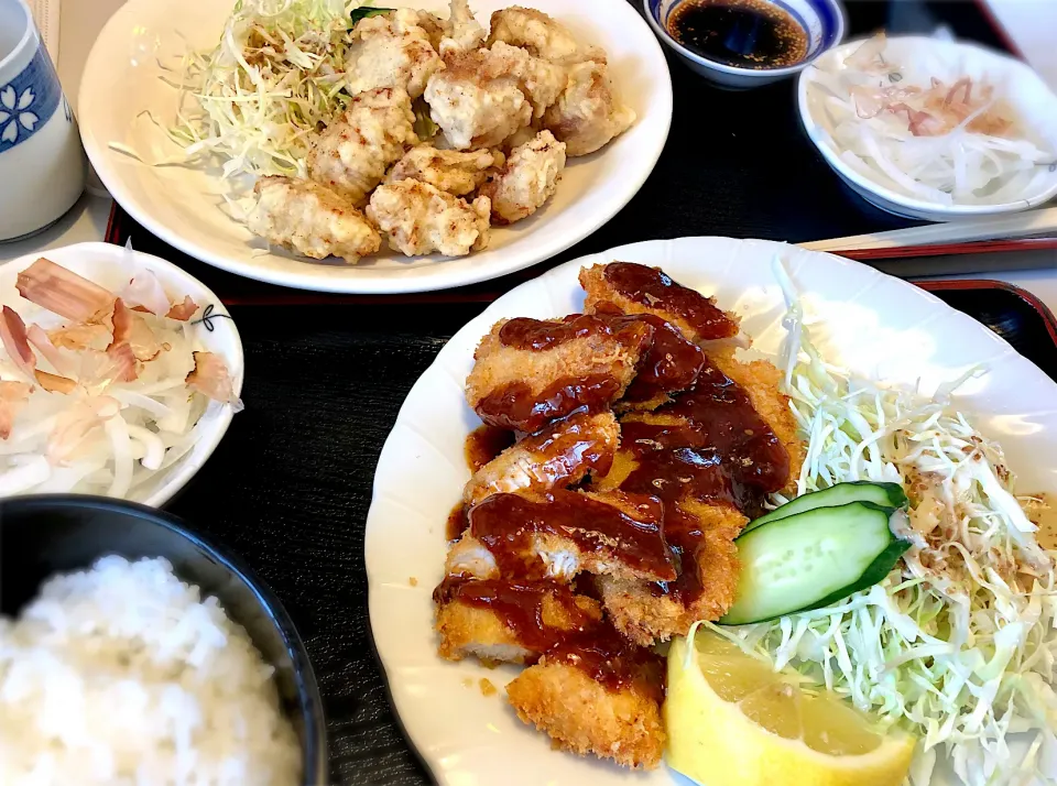 『美味なかよし』さんで、鶏天とチキンカツ|じゅんさんさん