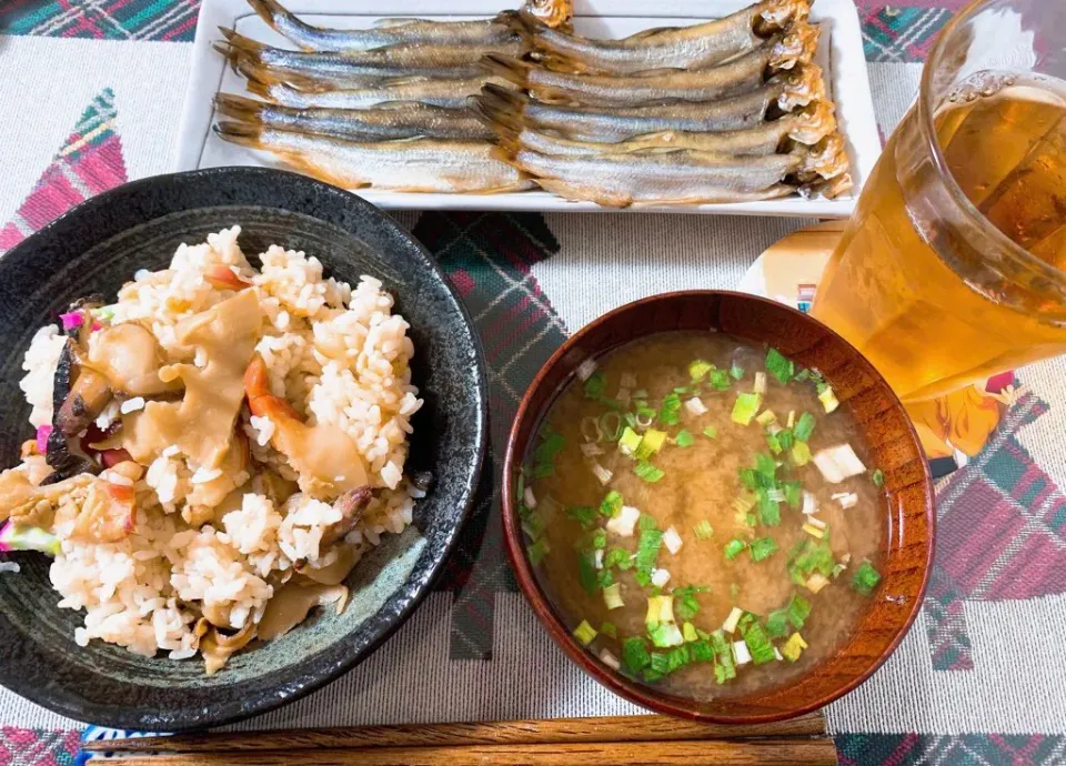 炊き込みご飯、ししゃも|るるさん