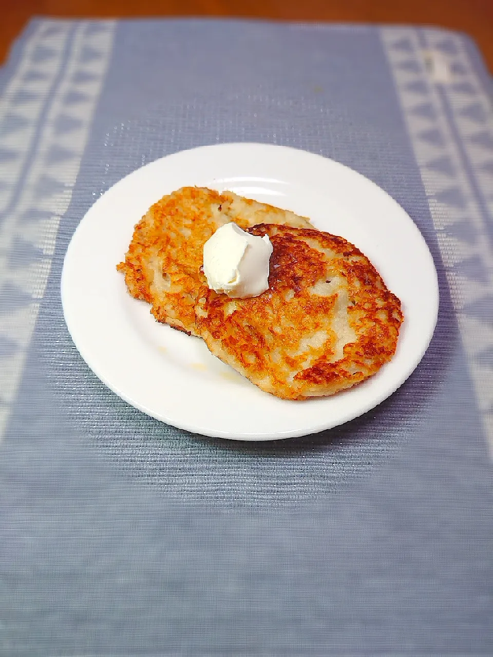 Snapdishの料理写真:余ったフライドポテトで北欧風ポテトパンケーキ|えりさんさん