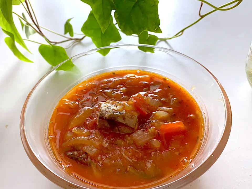 サバ缶とトマトのスープ🍅|lalapoさん