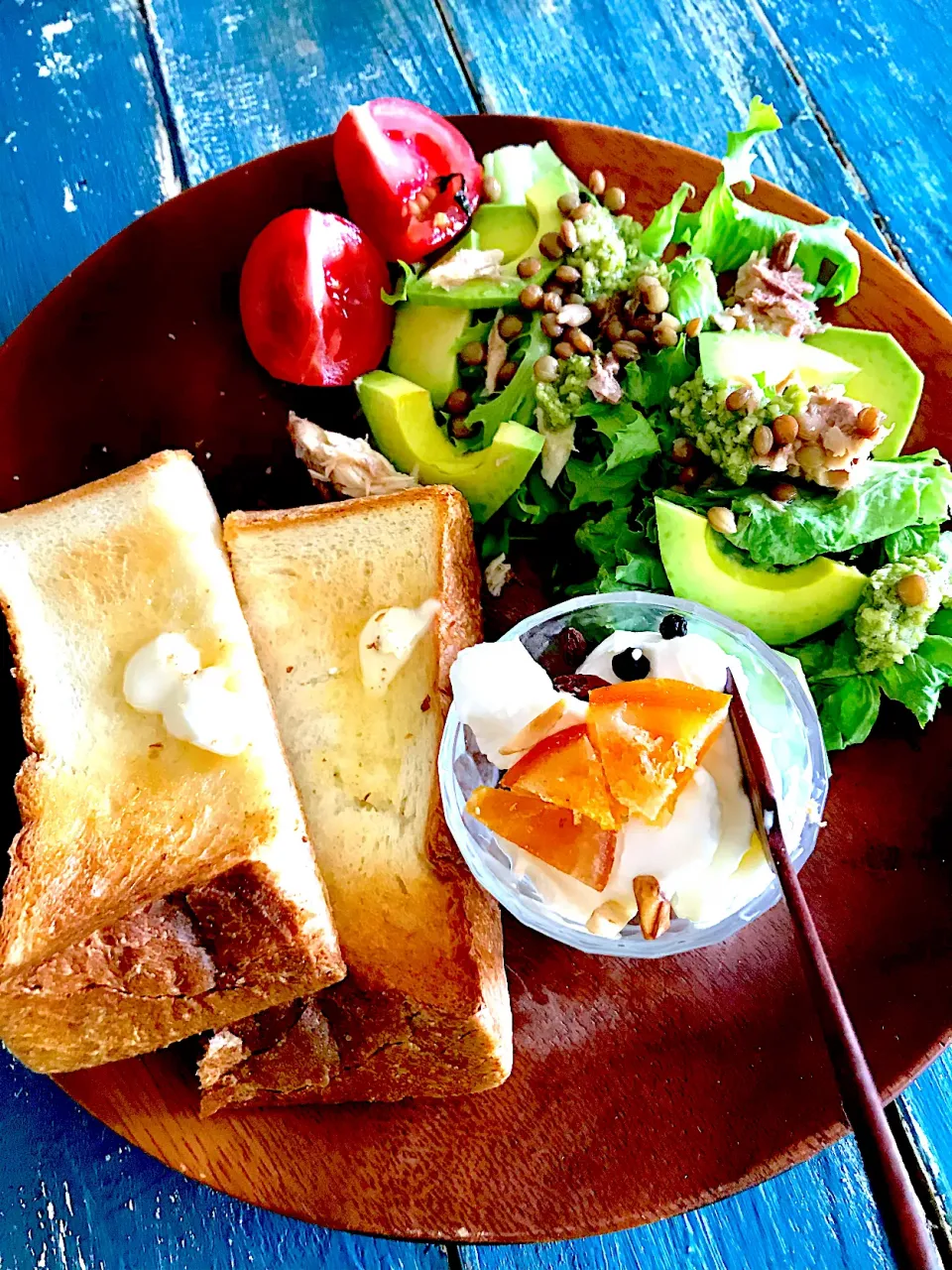 パワーサラダモーニング🥗鯖缶、アボガド、ビーンズ、パジルドレッシング|atsukoさん