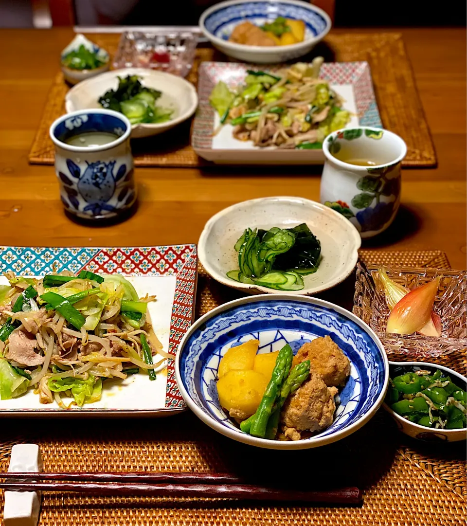 野菜炒め、じゃがいもととりつくね煮|junjun86さん