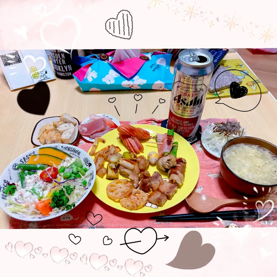 ６／２４ ｔｈｒ 晩ごはん🍴＊○°|rinaronarさん