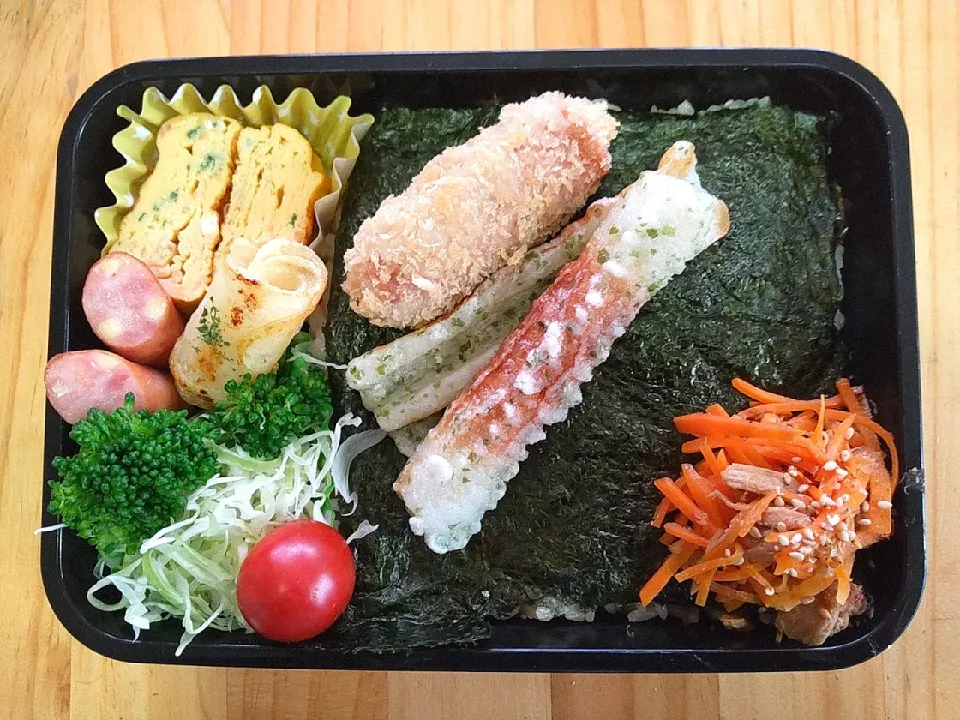 今日の長男さんのお弁当　のり弁|ペコちゃんさん