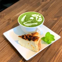 抹茶ラテとシトラスバスチー