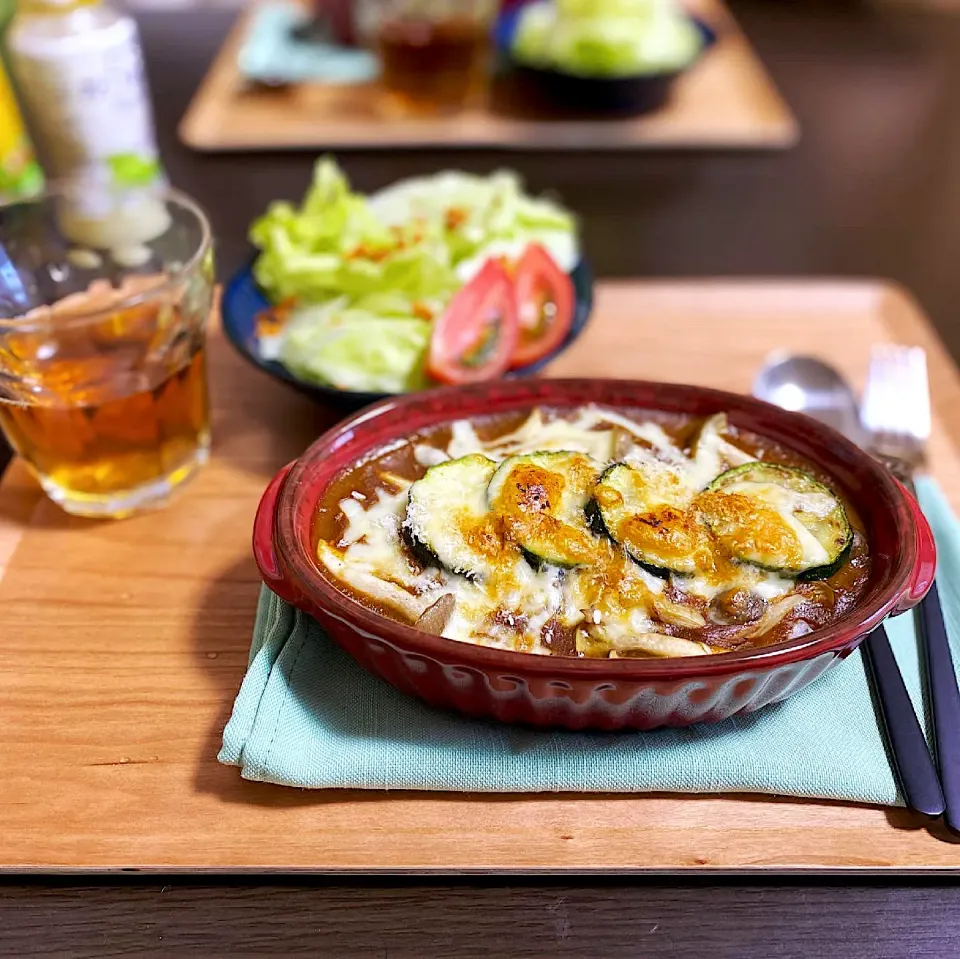 ズッキーニとしめじの焼きカレー|ちぐあささん