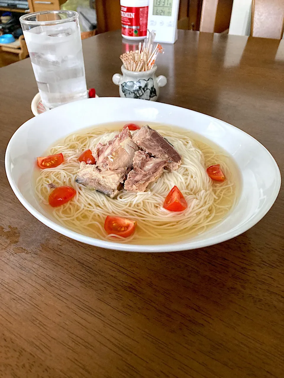 サバ缶ぶっかけ素麺|あっつさん