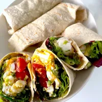 Egg tomato and crab avocado wraps