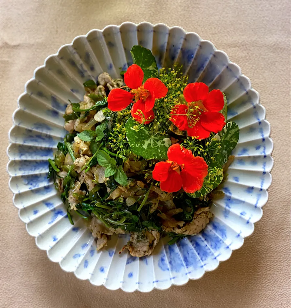 Snapdishの料理写真:🌿🥗🌿アジア飯 & ハーブ料理 ②. 🌿豚肉とハーブのアジアン丼|ゆきぽん@ゆきの家飲み料理さん