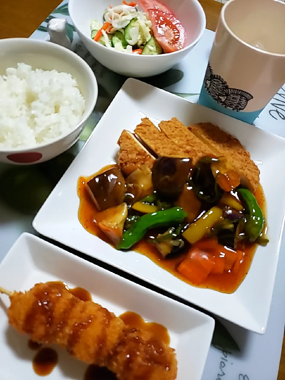 マックシャカシャカチキンに野菜たっぷりの黒酢あんかけ|aiさん