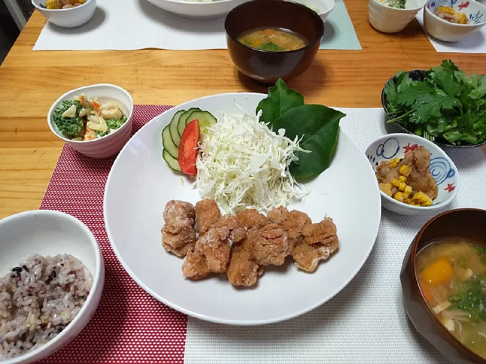 今日の夜ごはん　大豆ミートの唐揚げ！！|ペコちゃんさん