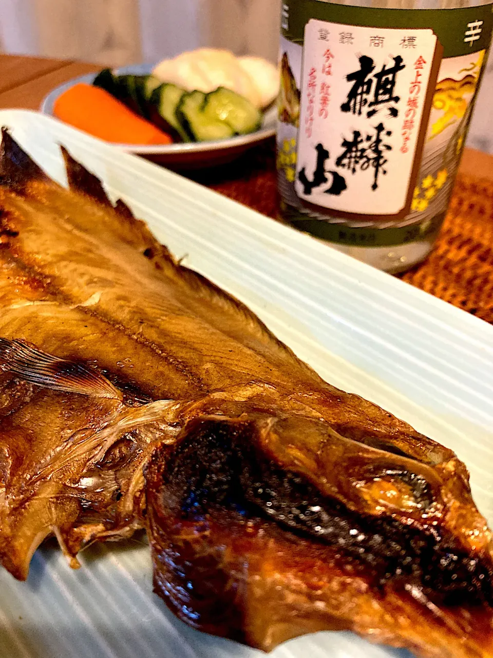 カレイの干物と麒麟山😋🍶💕✨|アイさん