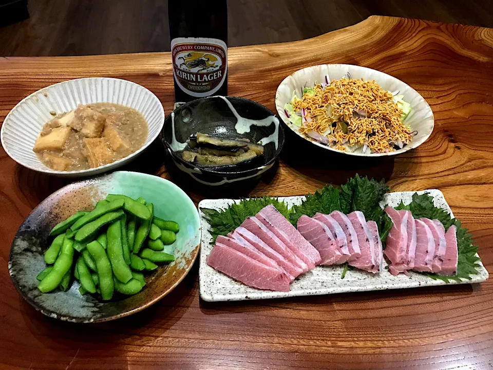 Snapdishの料理写真:2021.6.26 鮪のお刺身🍻🍻🍻|ゆみずさん