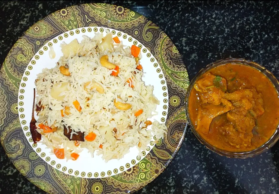 mutton curry and veg pulao|Rimjhim Duttaさん