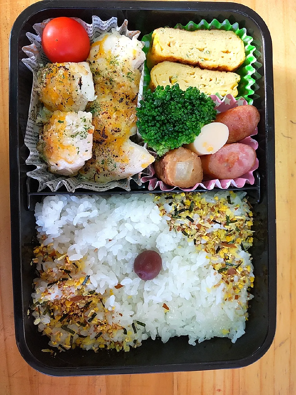 今日の長男さんのお弁当　ささみのチーズパン粉焼き|ペコちゃんさん