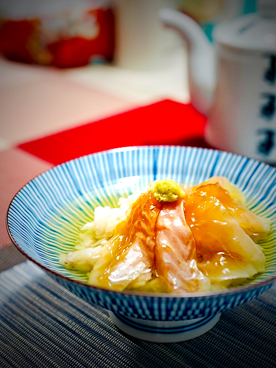 アコウのヅケ茶漬け✨✨✨残りもので簡単朝ごはん❣️😋