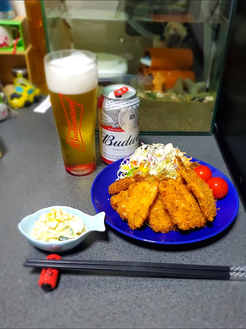 自家製タルタルソースで、釣り上げたキスフライ🍺|masaki .fさん