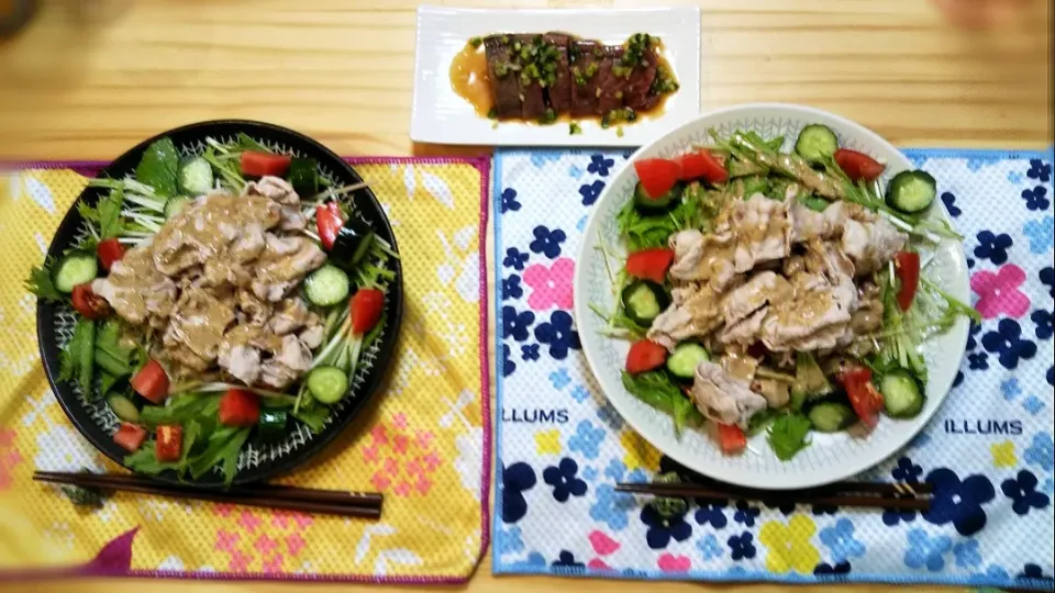 冷しゃぶサラダうどん
鰹のお刺身|ひろゴーヤさん