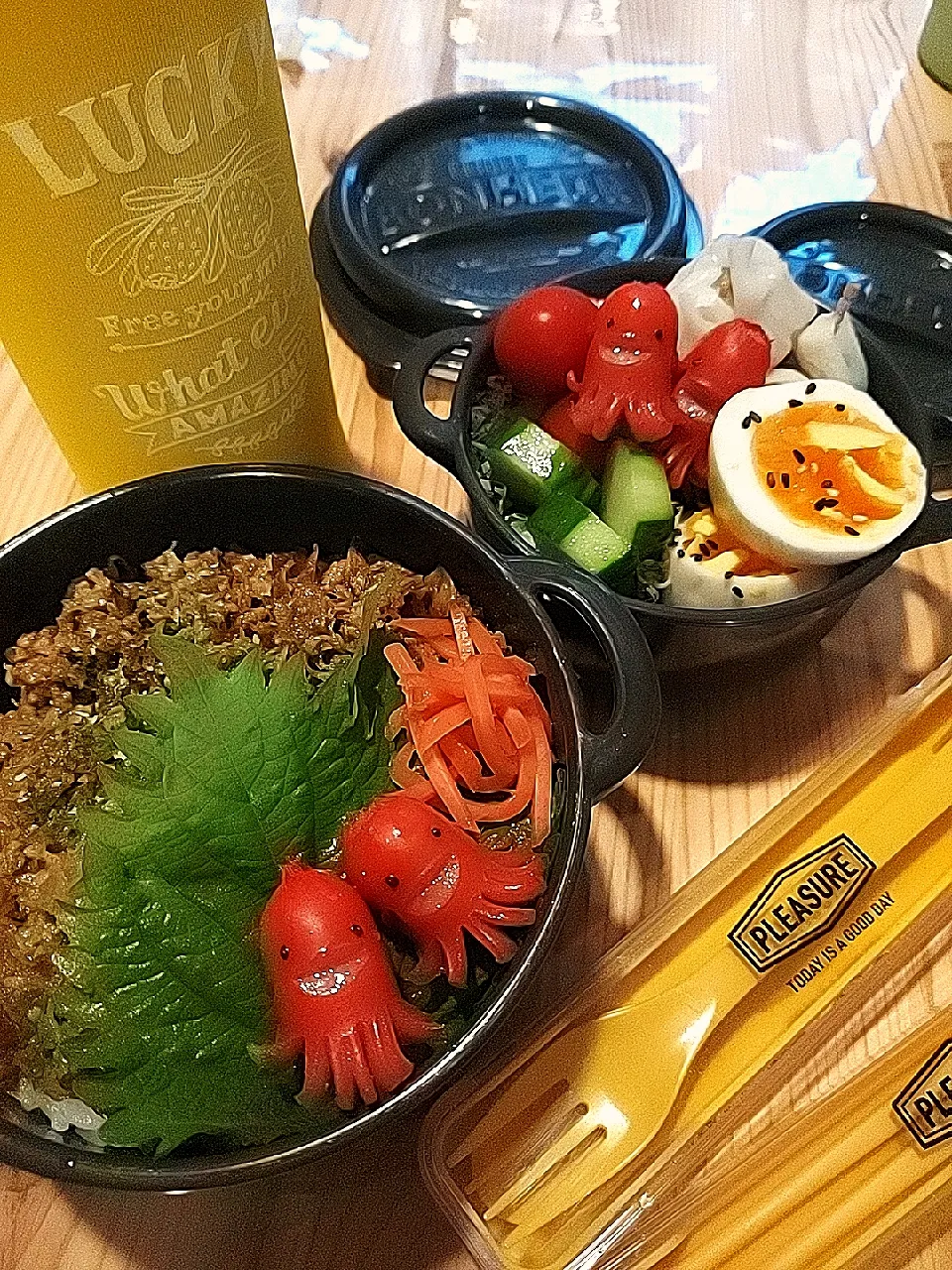 2021,6,29 娘弁当🍱
からあげビールさんの料理 からおが褒めた！からちゃん流B級グルメ♪焼きそばそぼろどーん|あずきラテさん