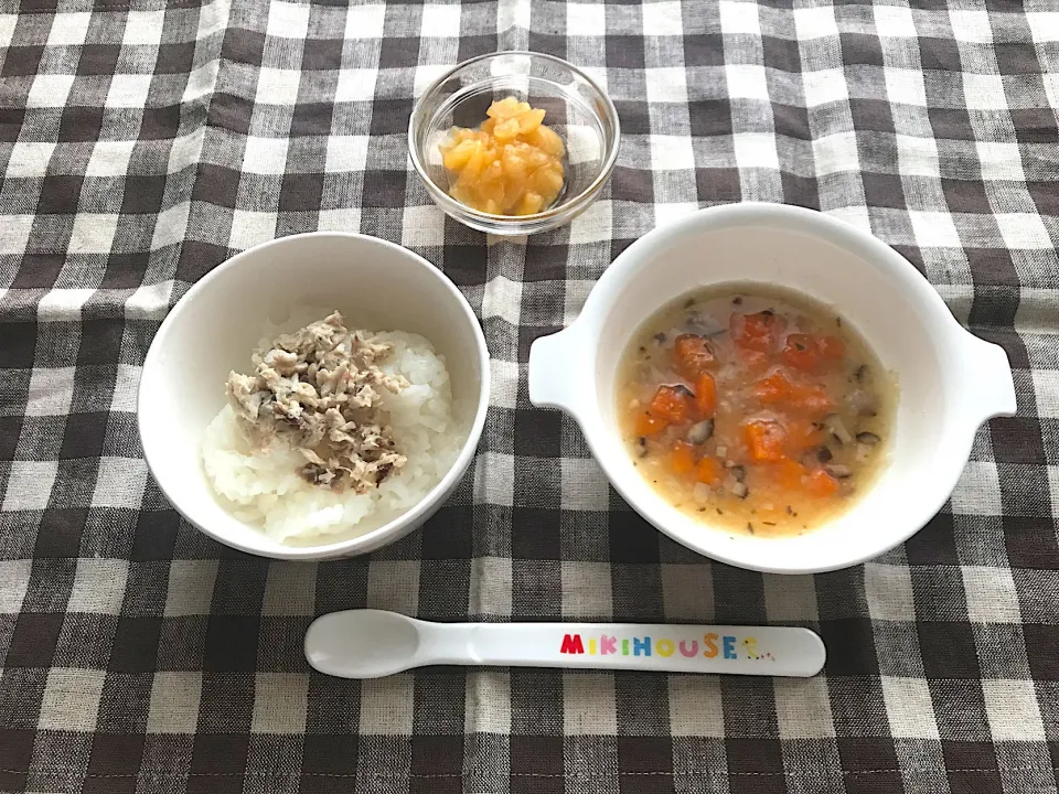 【離乳食】ぶりめし、野菜のお味噌汁、さくらんぼ|sayaさん