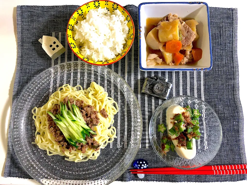 ✳︎和風ジャージャー麺✳︎肉じゃが✳︎豆腐のオクラ乗せ|syamさん