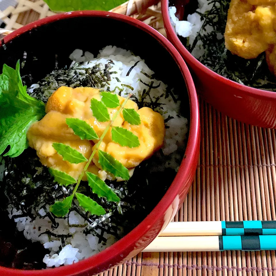 ウニ丼　予防接種後のプチぜいたく|シュトママさん