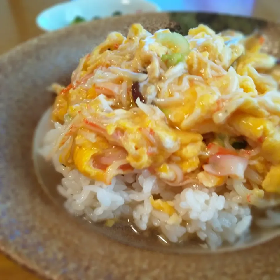 かに玉甘酢あんかけ丼|めめさん