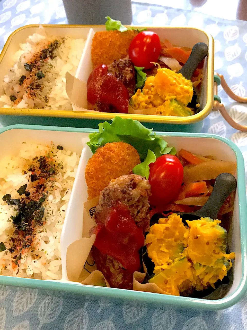 2021.6.30  ＊今日のお弁当＊きんぴらごぼう＆キャベツハンバーグ＆pumpkinサラダ＊|rinrin*mama*さん