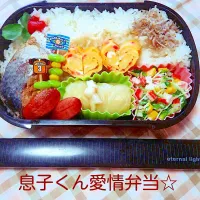 Snapdishの料理写真:息子くん愛情弁当🍱|理恵さん