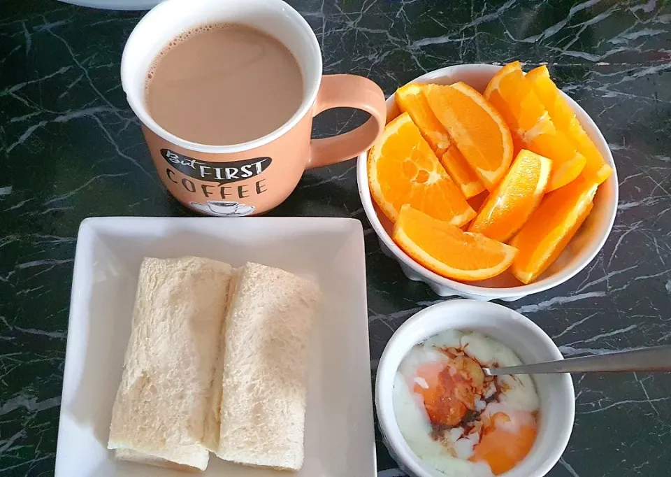 Good Morning Breakfast 30 June 2021😋🤗💕
Butter Sugar Bread Coffee 2 Eggs 🍊🍊|🌷lynnlicious🌷さん