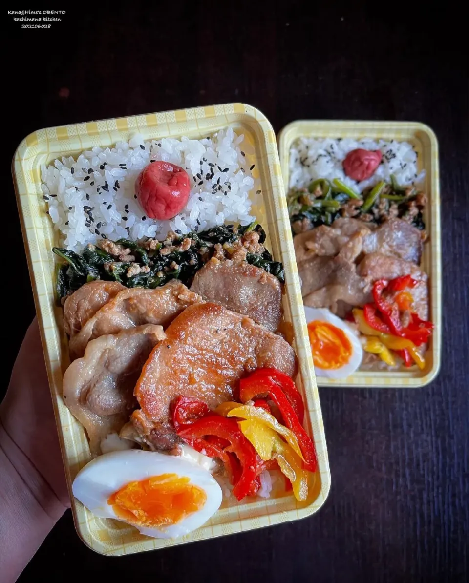 Snapdishの料理写真:双子の娘のお弁当|Kashimanakitchenさん