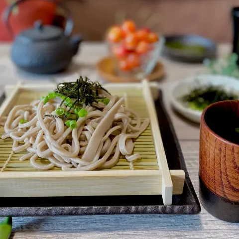 「自宅で簡単！ 山形蕎麦手打ち板そばセット（秘伝つゆ付き）」を使ってみたSnapdishの料理・レシピ写真:自宅で蕎麦打ち♩美味しい！