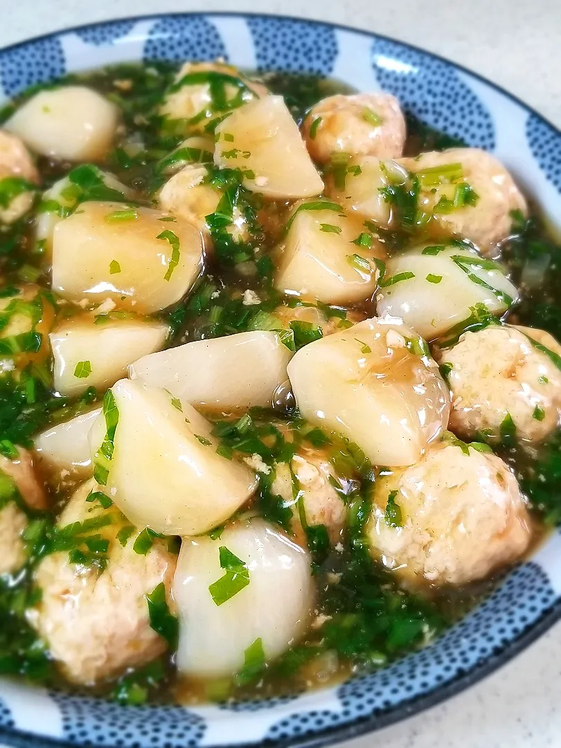 鶏だんごとかぶのとろっと煮|ぱんだのままんさん