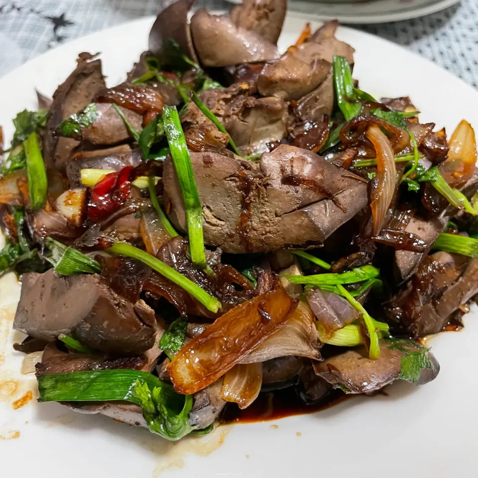 昨日の晩ご飯ー鴨さんの肝🦆|まるまるさん