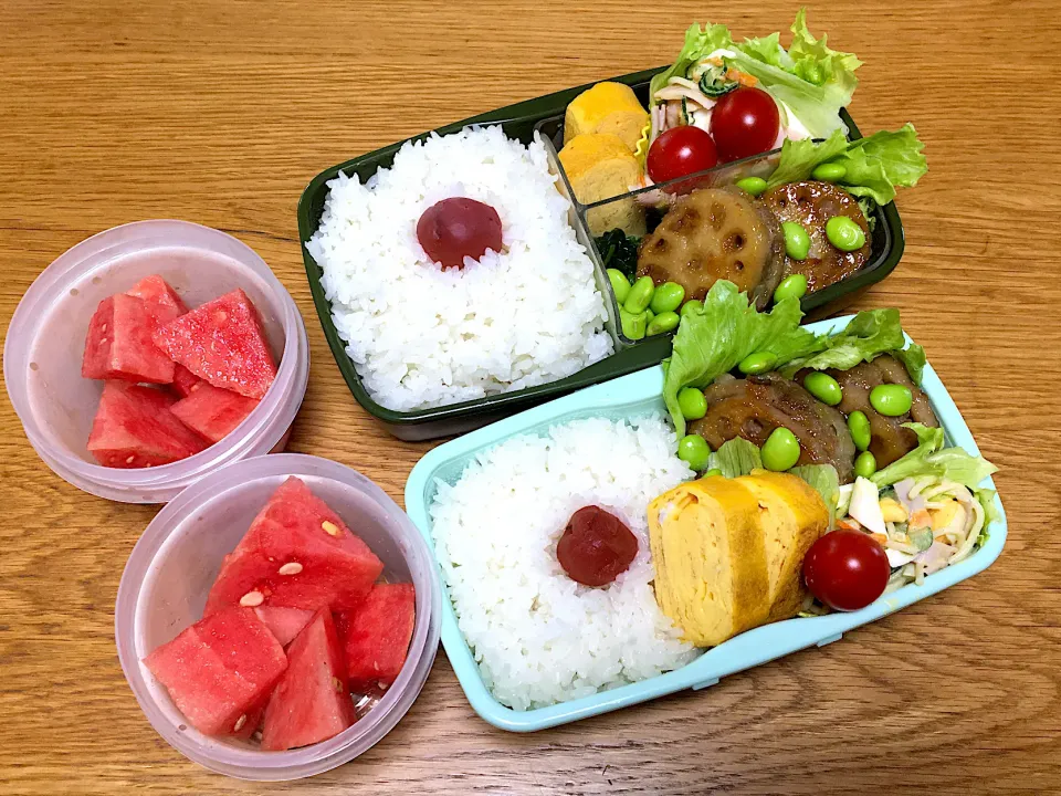 Snapdishの料理写真:れんこんハンバーグ弁当|ゆさん