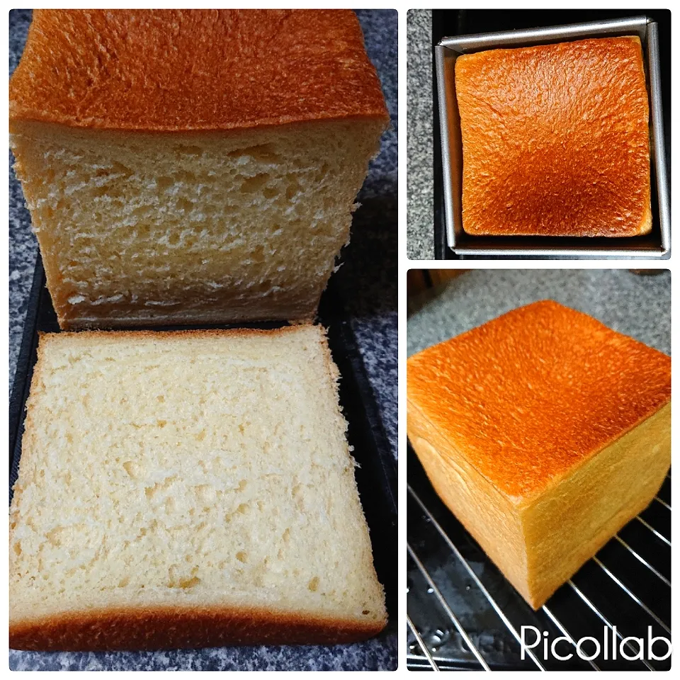 朝食用の食パン🍞綺麗な焼き色に仕上がりました👍生クリーム入りでしっとりふわふわです😌💓|no-noさん