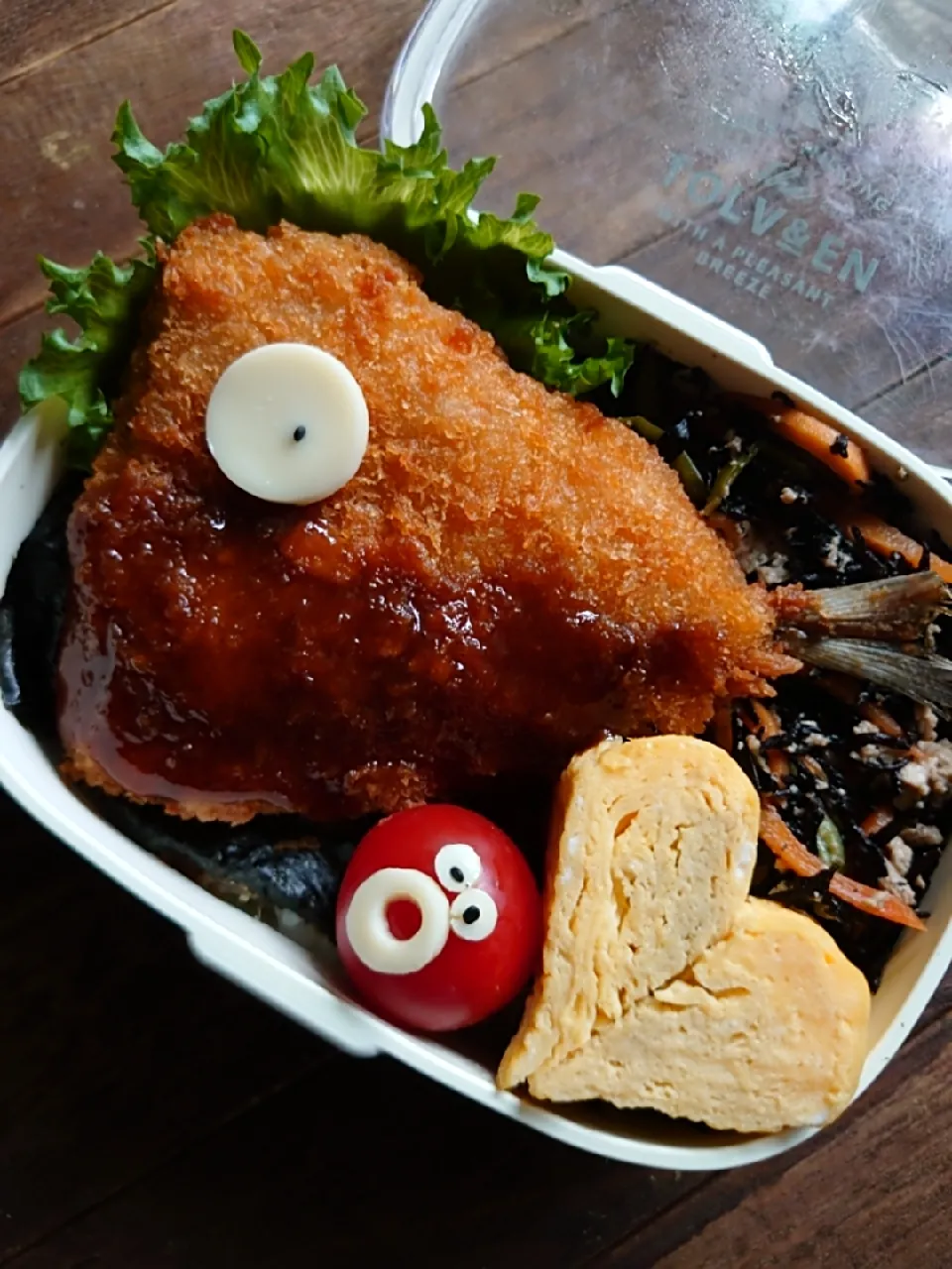 漢の…長女用🍱とれたてあげたてではないアジフライ弁当|ᵏᵒᵘさん