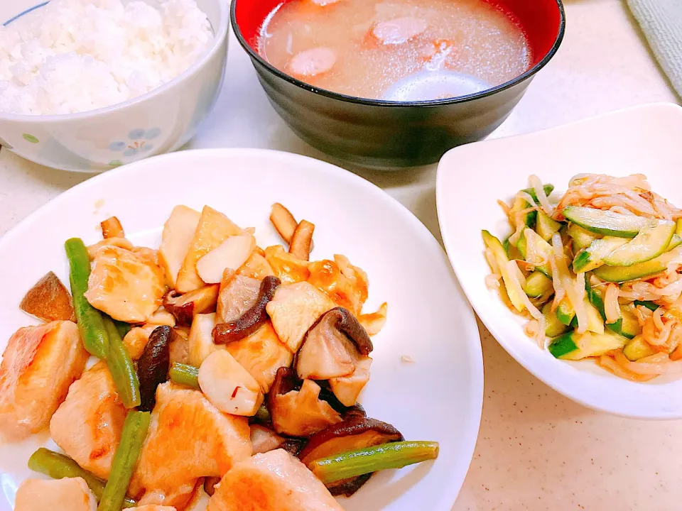 鶏ムネと椎茸のレモンバター醤油|ゆおさん