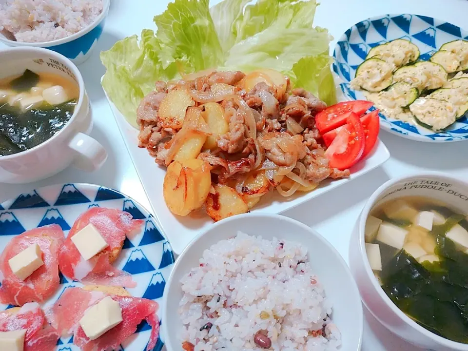 ポテトと豚こまのバター醤油炒め|☘️みどり食堂さん